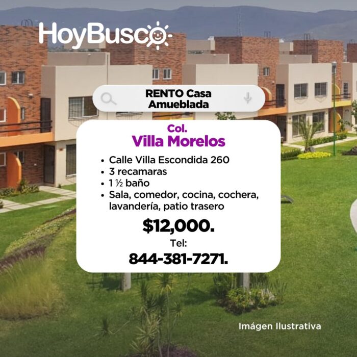 Se renta casa en Villa Morelos Imagen de la galería