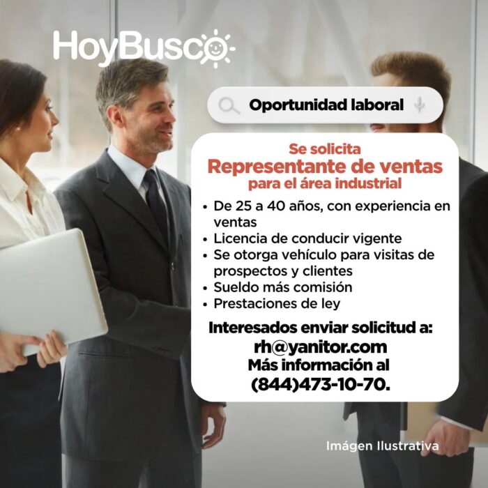 Se solicita representante de ventas industrial Imagen de la galería