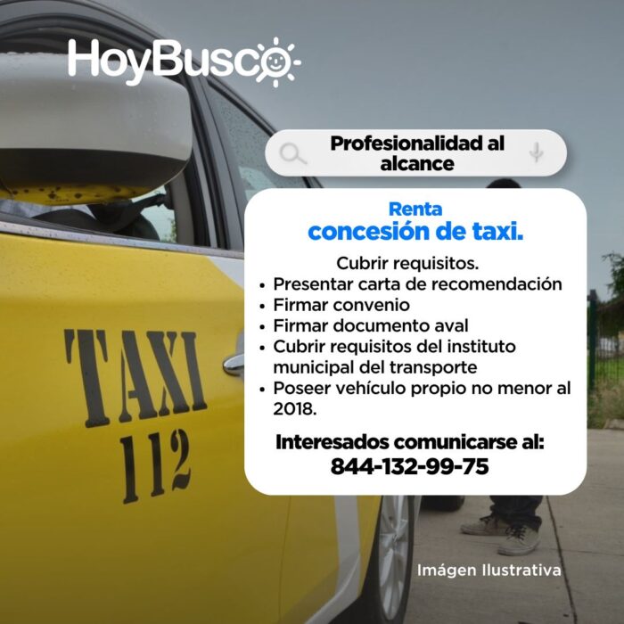 Se renta concesión de taxi Imagen de la galería
