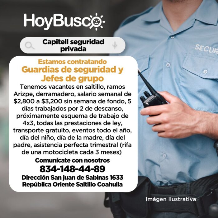 CAPITELL seguridad privada esta contratando Imagen de la galería