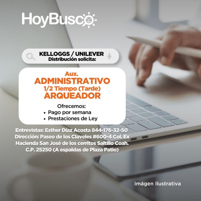 Kelloggs solicita auxiliar administrativo medio tiempo Imagen de la galería