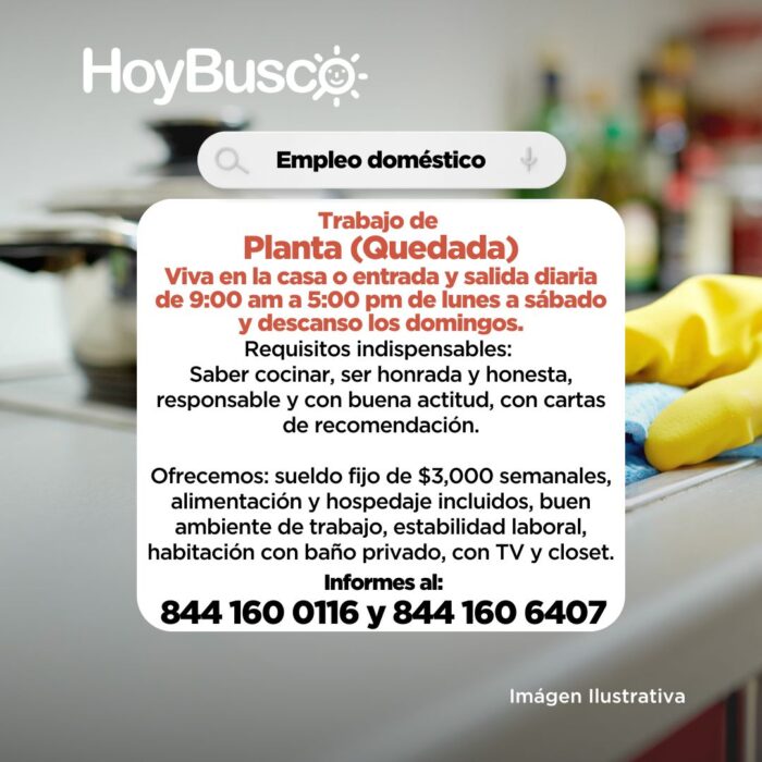 ¡Se solicita asistente domestica! Imagen de la galería
