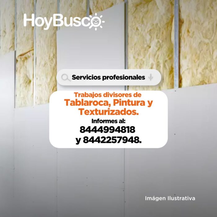 Trabajos de tablaroca, divisiones, pintura y texturizados Imagen de la galería