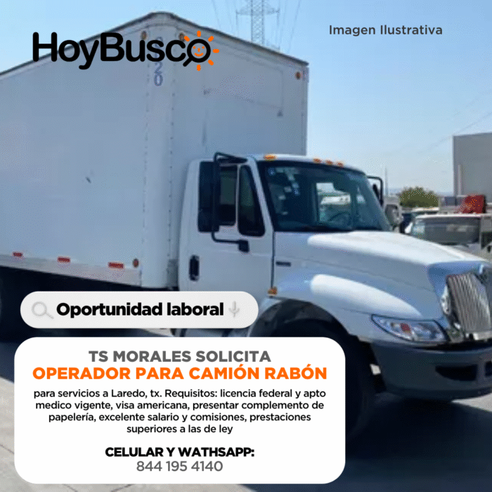 🚛📢 ¡TS MORALES ESTÁ CONTRATANDO! 📢🚛 Imagen de la galería