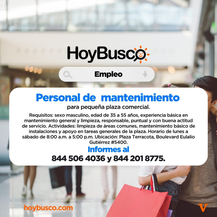 ¡Se solicita Personal de Mantenimiento! Imagen de la galería