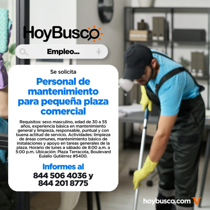 🔧 ¡Se busca personal de mantenimiento! 🧹 Imagen de la galería