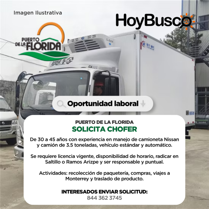 🚛 PUERTO DE LA FLORIDA SOLICITA CHOFER Imagen de la galería