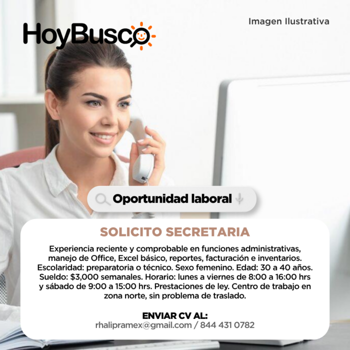 📌 SOLICITO SECRETARIA Imagen de la galería